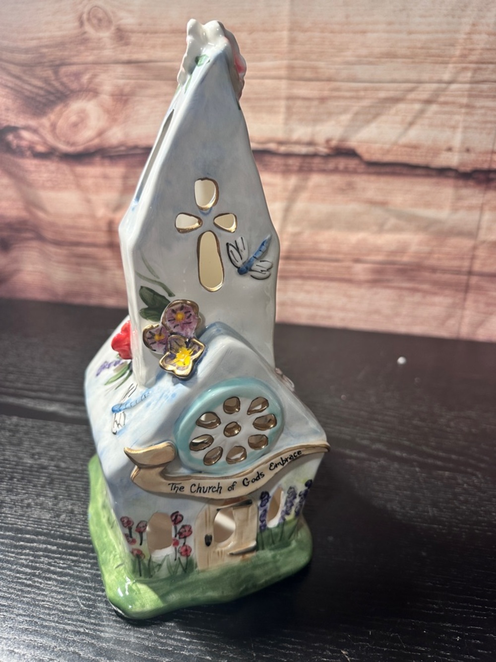 Blue Sky Clayworks The Church of God's Embrace Tea Light Holder 9.5x5
